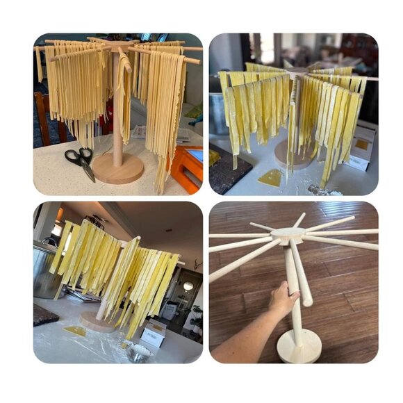 Pasta Drying Rack, Large Wood Pasta Rack Collapsible for Fresh Pasta Noodle Spag - Picture 5 of 6